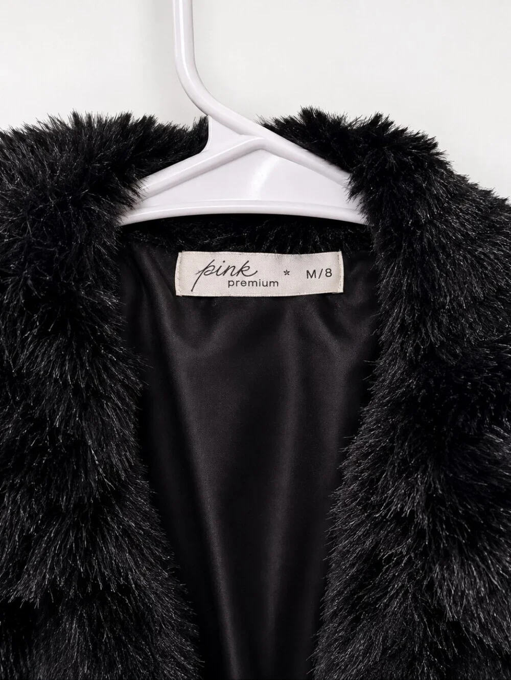 Pinc Premium Kids Black Faux Fur Vest Size Medium Girls